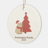 Aangepaste Knusse Capybara Kerstmis Keramisch Ornament (Links)