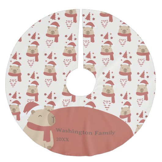 Aangepaste Knusse Capybara Kerstmis Kerstboom Rok (Voorkant)