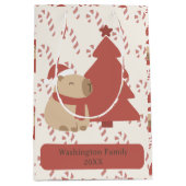 Aangepaste Knusse Capybara Kerstmis Medium Cadeauzakje (Voorkant)