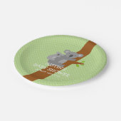 Aangepaste koala beer poka stippen baby shower bor papieren bordje (Gekanteld)