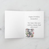 Aangepaste Koala Beer Verjaardagskaart Bedankkaart (Binnen)