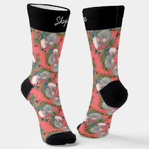 Aangepaste Koala Christmas Pink Crew Sokken