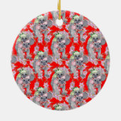 Aangepaste Koala Familie Rode Kerst Keramisch Orna Ornament (Achterkant)