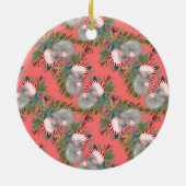 Aangepaste Koala Kerst Roze Keramisch Ornament (Achterkant)