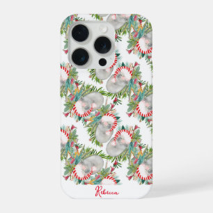 Aangepaste Koala Kerst Wit iPhone 15 Pro Case
