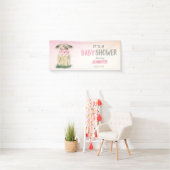 Aangepaste Koeien Roze Gold Baby shower Spandoek (Insitu)