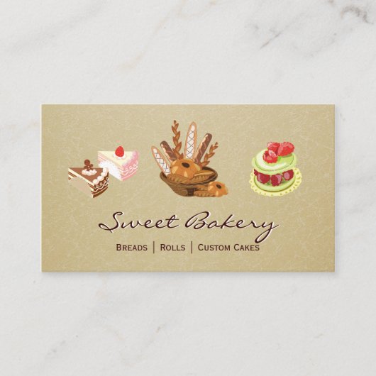 Aangepaste koekjes en broodjes dessert Bakery Stor Visitekaartje (Voorkant)