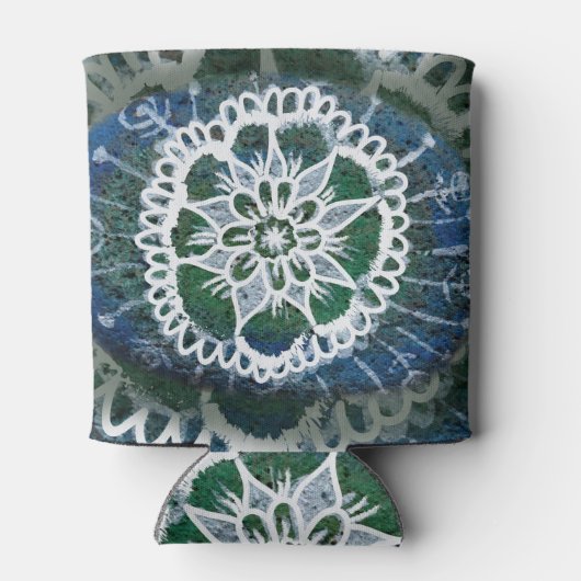 Aangepaste Koelbox Blue Mandala Edelweiss Blikjeskoeler (Achterkant)