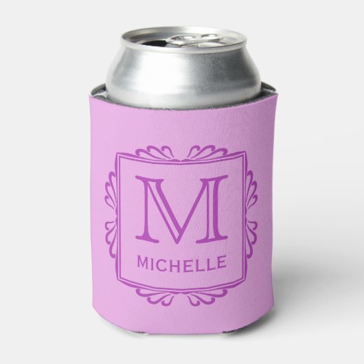 Aangepaste koelbox Lijst monogram patroon Blikjeskoeler (Blikje Voorkant)