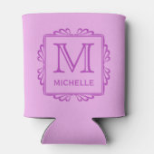 Aangepaste koelbox Lijst monogram patroon Blikjeskoeler (Achterkant)