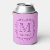 Aangepaste koelbox Lijst monogram patroon Blikjeskoeler (Blikje Achterkant)