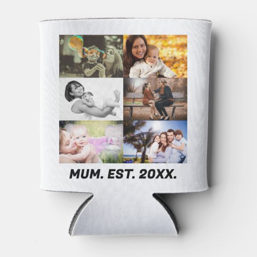 Aangepaste Koelbox met foto-inkollage op EST 20XX  Blikjeskoeler (Voorkant)