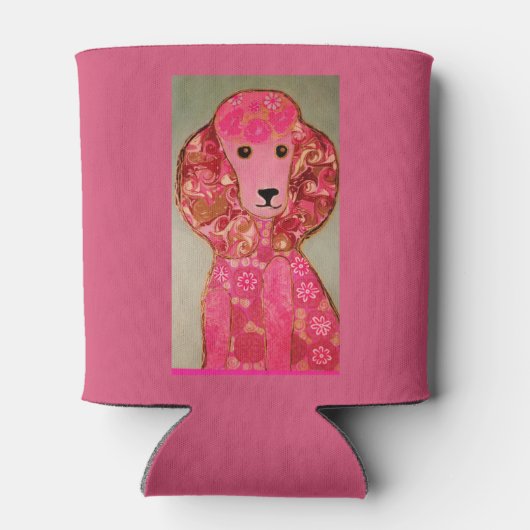 Aangepaste Koelbox met roze poedelhond Blikjeskoeler (Achterkant)