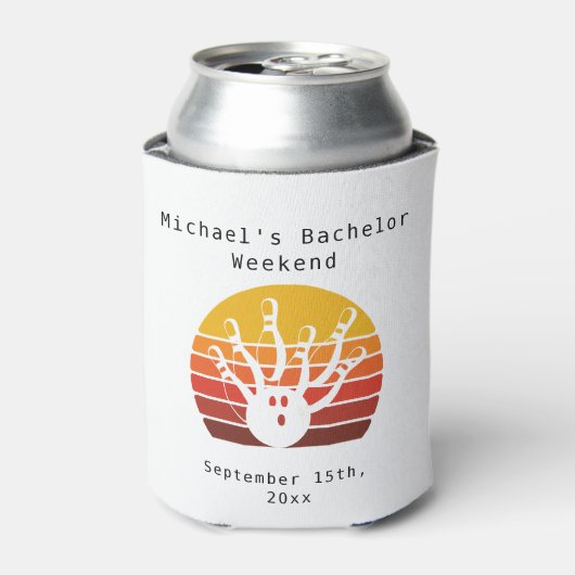 Aangepaste Koelbox | Retro Bowling vrijgezellenfee Blikjeskoeler (Blikje Voorkant)