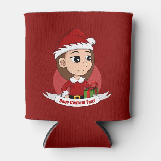 Aangepaste koelbox voor kerstmeisjes cartoon blikjeskoeler (Voorkant)