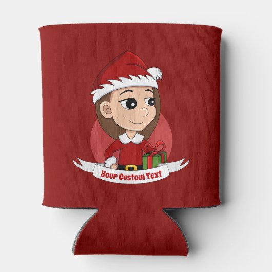 Aangepaste koelbox voor kerstmeisjes cartoon blikjeskoeler