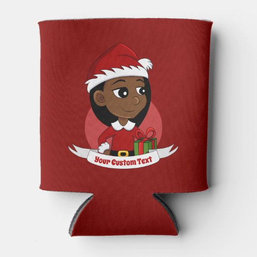 Aangepaste koelbox voor kerstmeisjes cartoon blikjeskoeler (Voorkant)