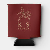 Aangepaste Koelbox voor Logo-palmboom op monogram  Blikjeskoeler (Voorkant)