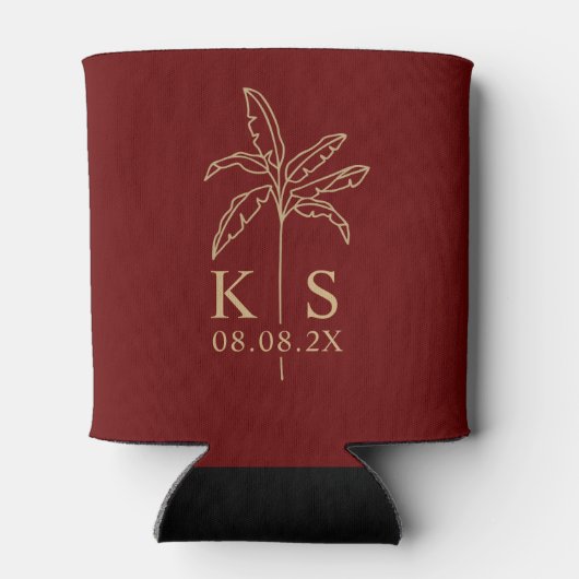 Aangepaste Koelbox voor Logo-palmboom op monogram  Blikjeskoeler (Achterkant)