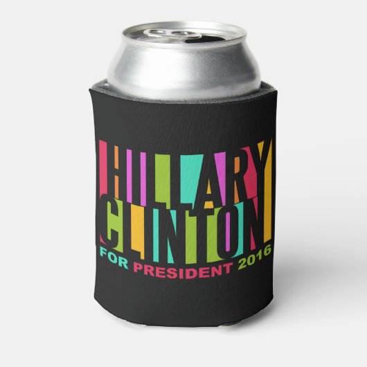 Aangepaste koelbox voor monogram Hillary Clinton 2 Blikjeskoeler (Blikje Achterkant)