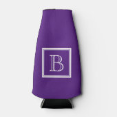 Aangepaste koelboxxen met classy paarse monogram flesjeskoeler (Voorkant)