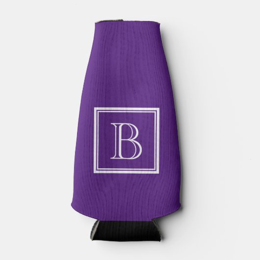 Aangepaste koelboxxen met classy paarse monogram flesjeskoeler (Voorkant)