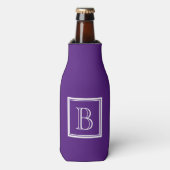 Aangepaste koelboxxen met classy paarse monogram flesjeskoeler (Fles Voorkant)