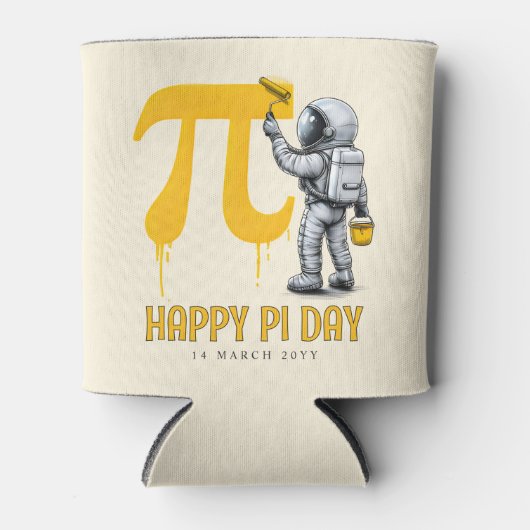 Aangepaste koele astronaut schildering Pi symbool Blikjeskoeler (Voorkant)