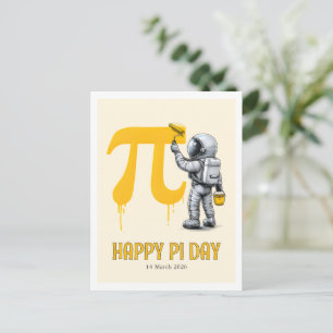 Aangepaste koele astronaut schildering Pi symbool Briefkaart