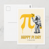 Aangepaste koele astronaut schildering Pi symbool Briefkaart (Voorkant / Achterkant)
