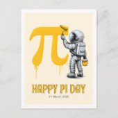 Aangepaste koele astronaut schildering Pi symbool Briefkaart (Voorkant)