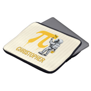 Aangepaste koele astronaut schildering Pi symbool  Laptop Sleeve