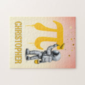 Aangepaste koele astronaut schildering Pi symbool Legpuzzel (Horizontaal)