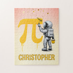 Aangepaste koele astronaut schildering Pi symbool  Legpuzzel