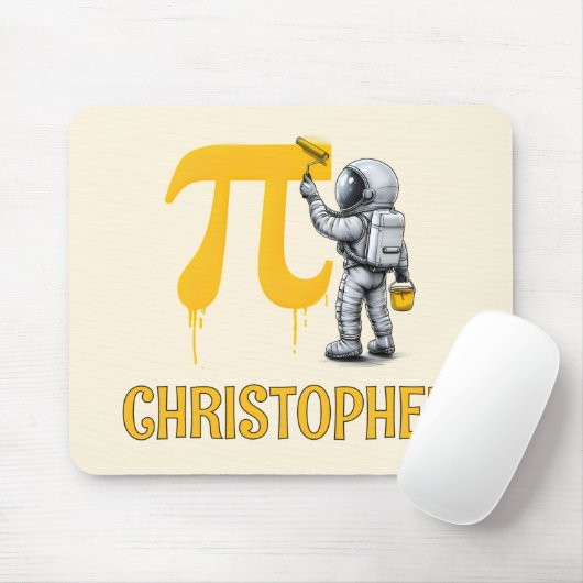 Aangepaste koele astronaut schildering Pi symbool Muismat (Met muis)