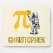 Aangepaste koele astronaut schildering Pi symbool Muismat (Voorkant)