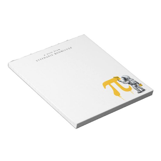 Aangepaste koele astronaut schildering Pi symbool Notitieblok (Schuin)