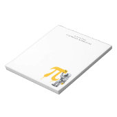 Aangepaste koele astronaut schildering Pi symbool Notitieblok (Linkerzijde)