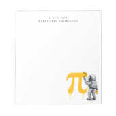 Aangepaste koele astronaut schildering Pi symbool Notitieblok (Voorkant)
