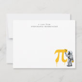 Aangepaste koele astronaut schildering Pi symbool Notitiekaartje (Voorkant)