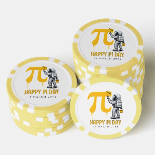 Aangepaste koele astronaut schildering Pi symbool Poker Chips (Opstapeling)