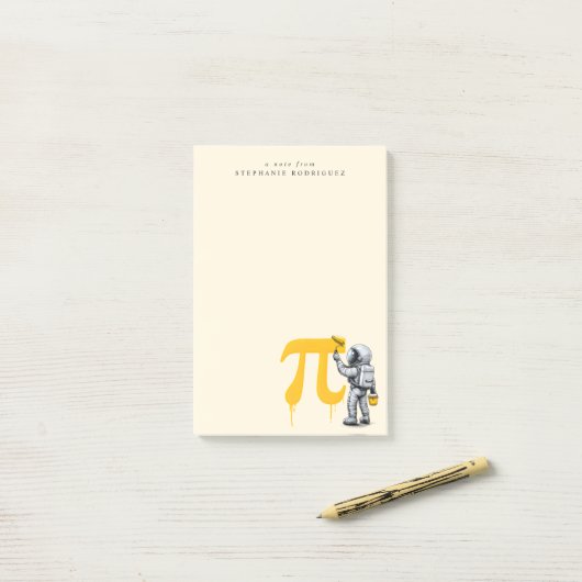 Aangepaste koele astronaut schildering Pi symbool Post-it® Notes (Op bureau)