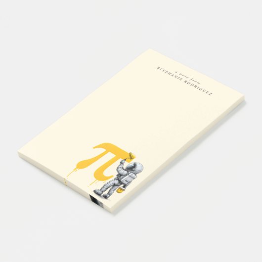 Aangepaste koele astronaut schildering Pi symbool Post-it® Notes (Schuin)