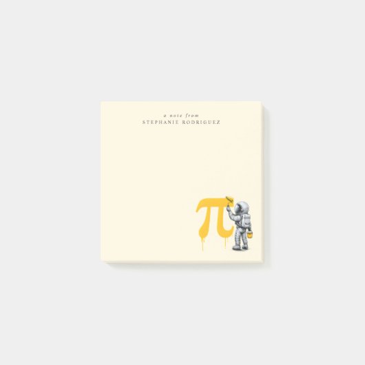 Aangepaste koele astronaut schildering Pi symbool  Post-it® Notes (Voorkant)