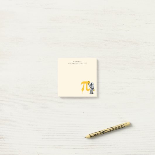 Aangepaste koele astronaut schildering Pi symbool Post-it® Notes (Op bureau)