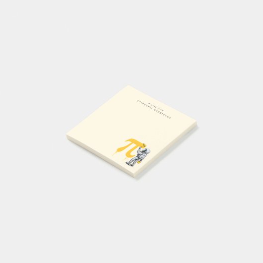Aangepaste koele astronaut schildering Pi symbool  Post-it® Notes (Schuin)