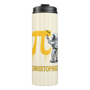 Aangepaste koele astronaut schildering Pi symbool  Thermosbeker