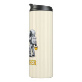 Aangepaste koele astronaut schildering Pi symbool Thermosbeker (Geroteerd rechts)