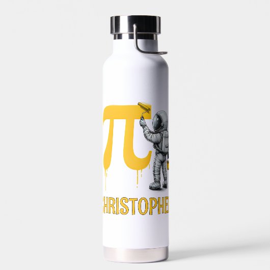 Aangepaste koele astronaut schildering Pi symbool Waterfles (Links)