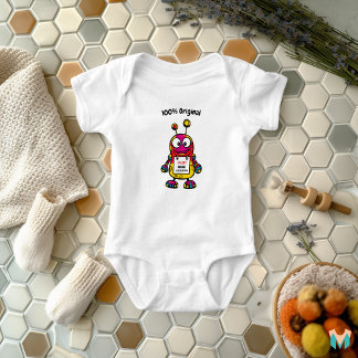 Aangepaste koele babyrobot met naam en telefooneti romper